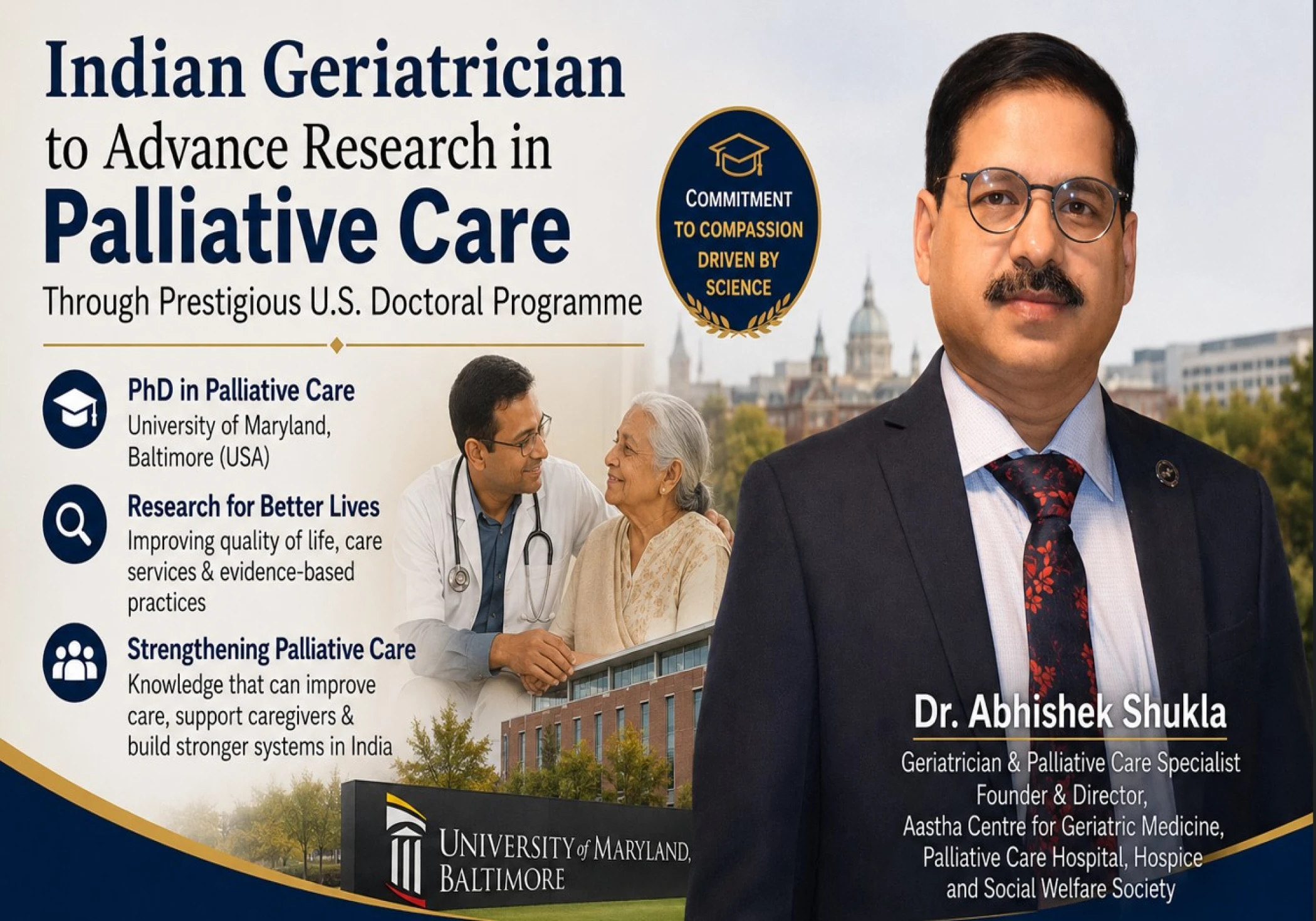 Indian Geriatrician to Advance Research in Palliative Care Through Prestigious U.S. Doctoral Programme